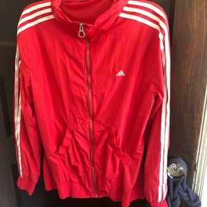 Hot pink adidas zip up